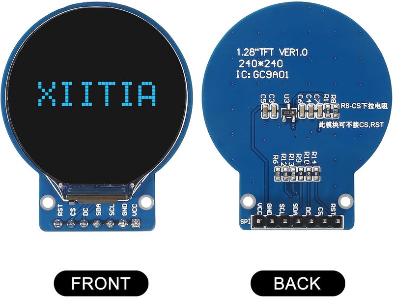 XIITIA 3pcs DC 3.3V 1.28 Inch TFT LCD Display Module Round RGB 240 * 240 GC9A01 Driver 4 Wire SPI Interface 240x240 PCB for Arduino - Image 2